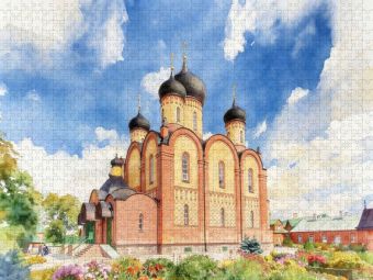 Produktbild: CALVENDO Puzzle Kloster P&uuml;htitsa in Estland | 1000 Teile Lege-Gr&ouml;&szlig;e 64x48cm Foto-Puzzle f&uuml;r gl&uuml;ckliche Stunden