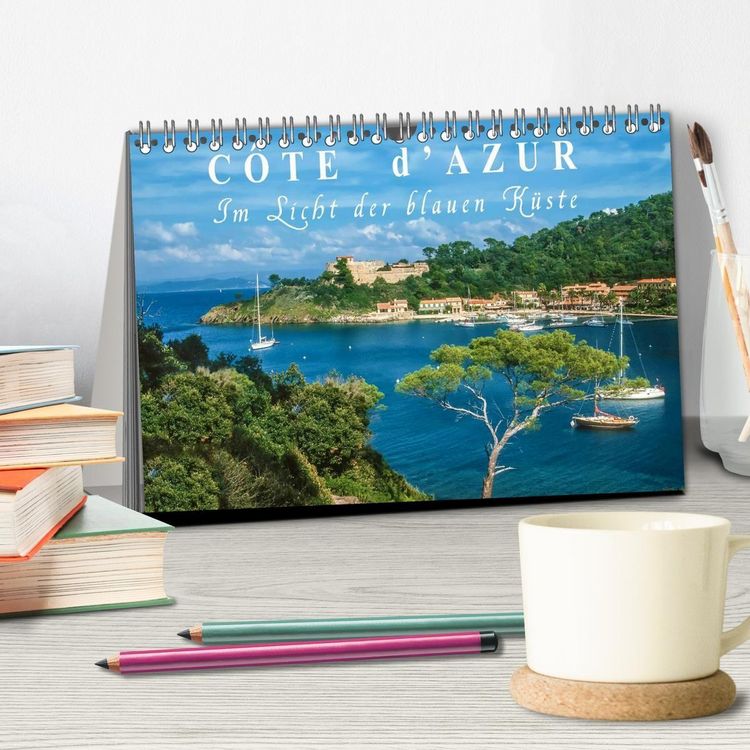 Produktbild: Cote d'Azur - Im Licht der blauen K&uuml;ste (Tischkalender 2026 DIN A5 quer), CALVENDO Monatskalender