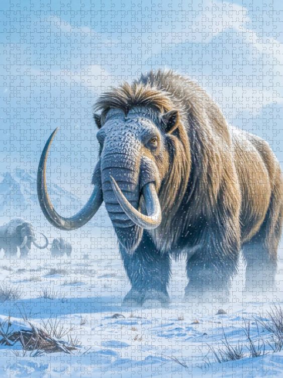 Produktbild: CALVENDO Puzzle Wollhaarmammut im Schneegest&ouml;ber | 1000 Teile Lege-Gr&ouml;&szlig;e 64x48cm Foto-Puzzle f&uuml;r gl&uuml;ckliche Stunden