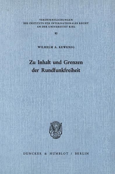 Produktbild: Zu Inhalt und Grenzen der Rundfunkfreiheit.