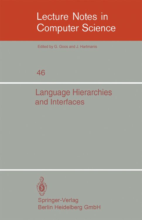 Produktbild: Language Hierarchies and Interfaces