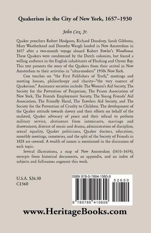 Produktbild: Quakerism in the City of New York 1657-1930