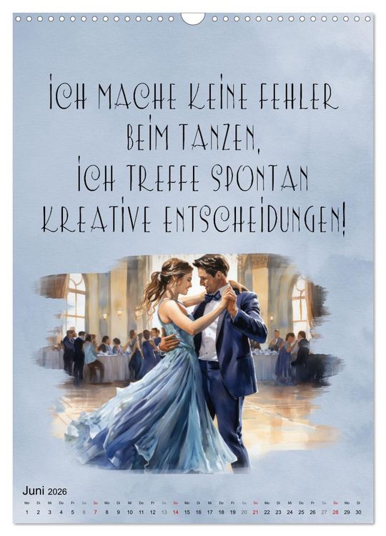 Produktbild: Tanzspr&uuml;che (Wandkalender 2026 DIN A3 hoch), CALVENDO Monatskalender