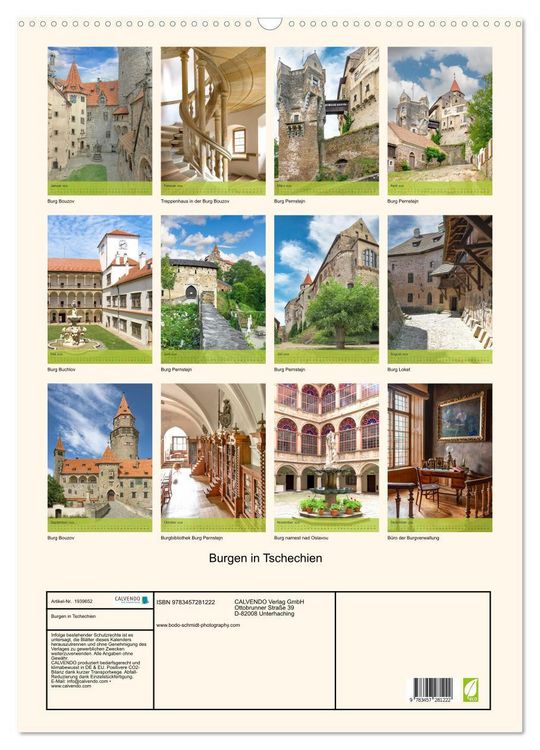 Produktbild: Burgen in Tschechien (Wandkalender 2026 DIN A2 hoch), CALVENDO Monatskalender