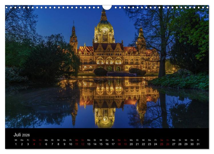 Produktbild: Hannover bei Nacht 2026 (Wandkalender 2026 DIN A3 quer), CALVENDO Monatskalender