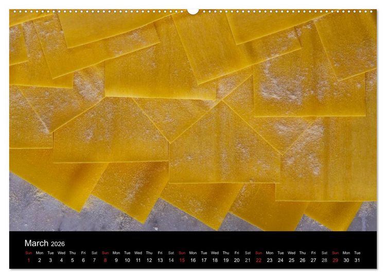 Produktbild: PASTA (High Quality Premium Wall Calendar 2026 DIN A2 landscape),CALVENDO 12 Month Wall Calendar
