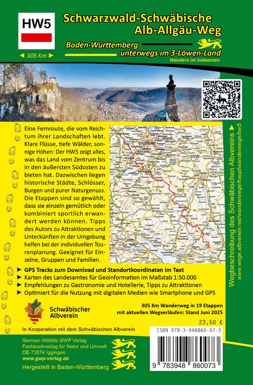 Produktbild: Schwarzwald-Schw&auml;bische Alb-Allg&auml;u-Weg HW5 - Naturparadiese Schwarzwald und Sch&ouml;nbuch, Traumlandschaften Obere G&auml;ue, Alb und Allg&auml;u