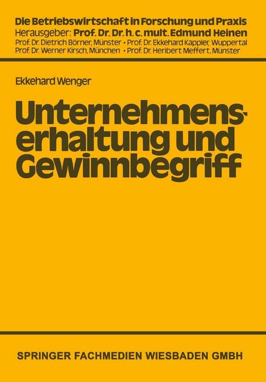 Produktbild: Unternehmenserhaltung und Gewinnbegriff