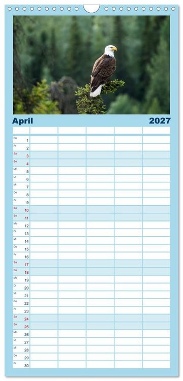 Produktbild: Familienplaner 2027 - Der Alaska Kalender mit 5 Spalten (Wandkalender, 21 x 45 cm) CALVENDO