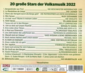 Produktbild: 20 gro&aacute;e Stars der Volksmusik 2022