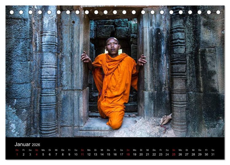 Produktbild: Tempel rund um Angkor Wat (Tischkalender 2026 DIN A5 quer), CALVENDO Monatskalender
