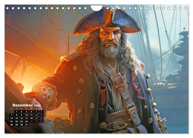 Produktbild: Piraten - Eine unsterbliche Faszination (Wandkalender 2026 DIN A4 quer), CALVENDO Monatskalender