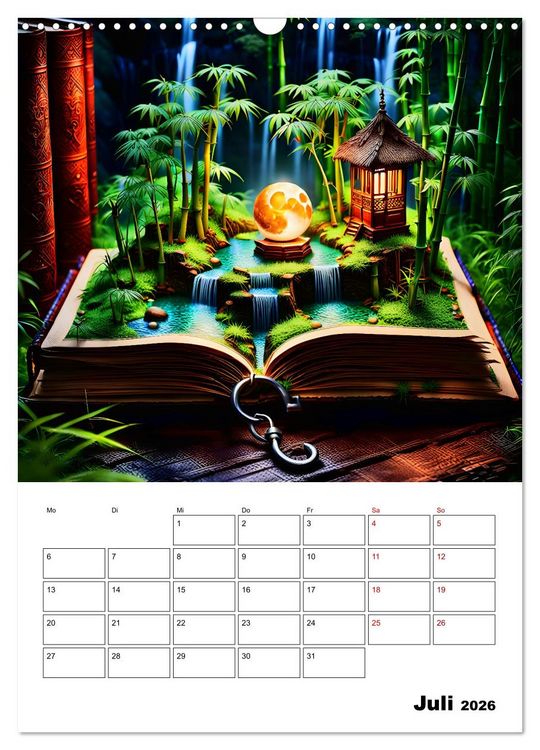 Produktbild: Magische surreale Buchwelten (Wandkalender 2026 DIN A3 hoch), CALVENDO Monatskalender