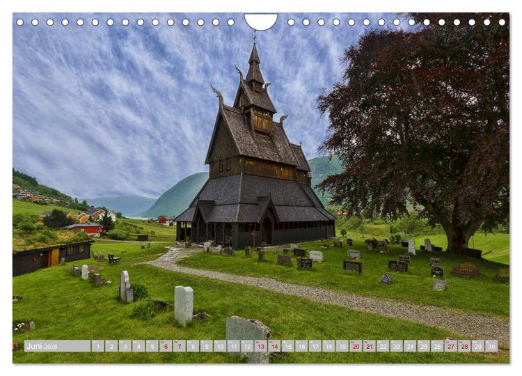 Produktbild: Norwegens Stabkirchen (Wandkalender 2026 DIN A4 quer), CALVENDO Monatskalender