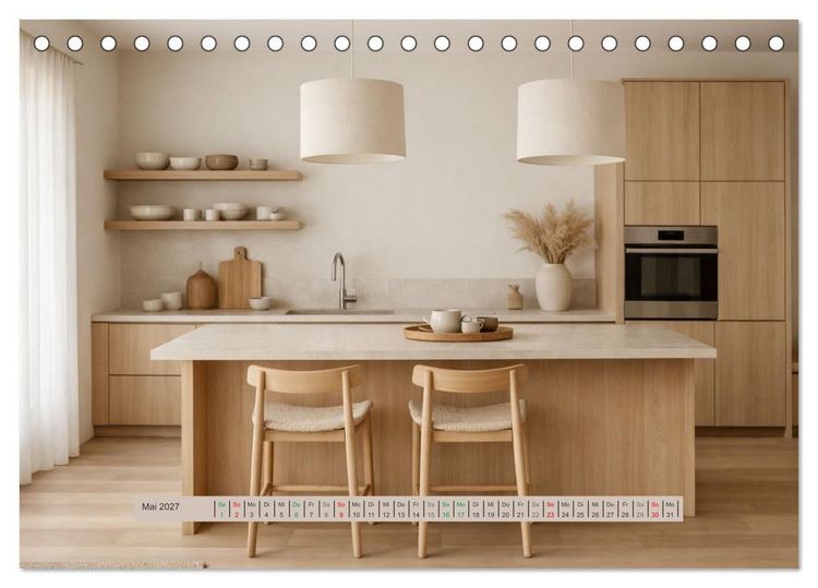 Produktbild: Wohntr&auml;ume &ndash; Minimalistische R&auml;ume voller Ruhe (Tischkalender 2027 DIN A5 quer), CALVENDO Monatskalender