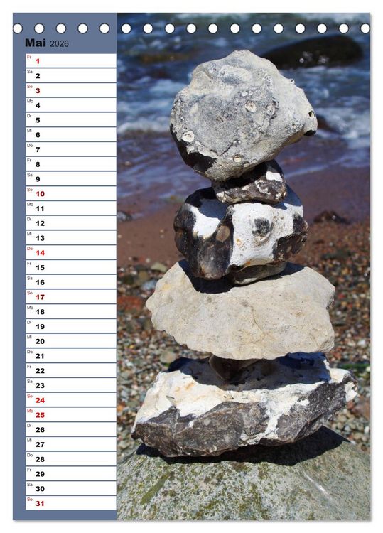 Produktbild: Steinmanderl - Der Steinm&auml;nnchen Geburtstagskalender (Tischkalender 2026 DIN A5 hoch), CALVENDO Monatskalender