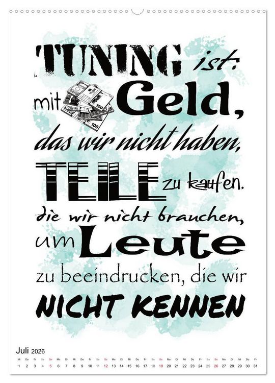 Produktbild: Biker-Spr&uuml;che (hochwertiger Premium Wandkalender 2026 DIN A2 hoch), Kunstdruck in Hochglanz