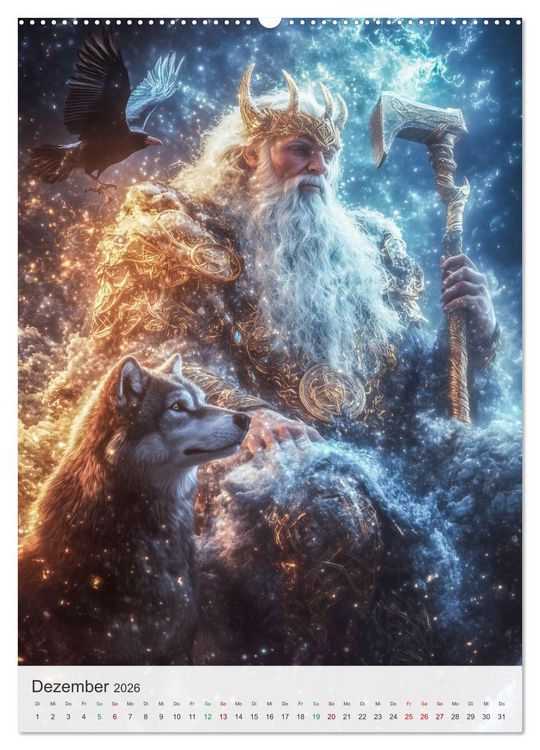 Produktbild: Nordische Mythologie (hochwertiger Premium Wandkalender 2026 DIN A2 hoch), Kunstdruck in Hochglanz