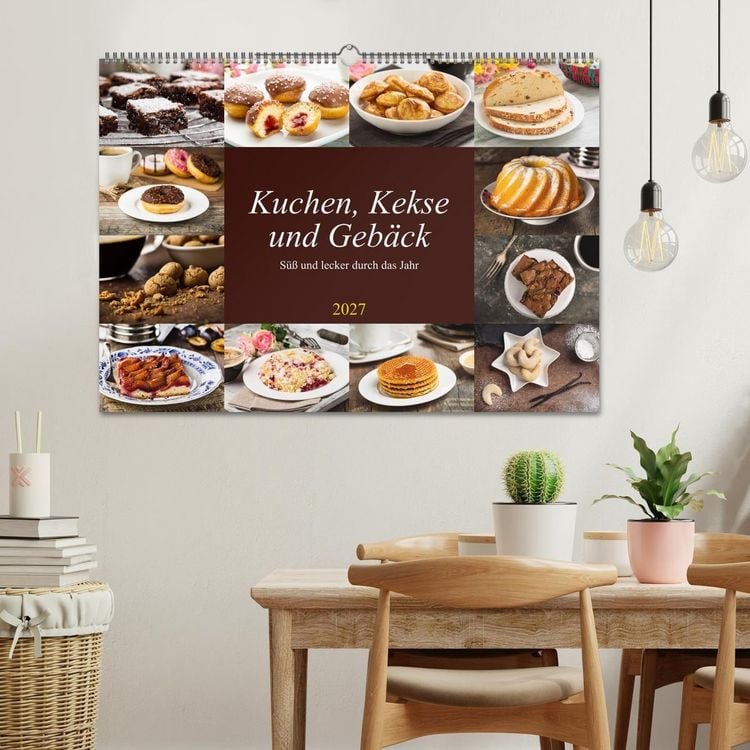 Produktbild: Kuchen, Kekse und Geb&auml;ck - s&uuml;&szlig; und lecker durch das Jahr (Wandkalender 2027 DIN A2 quer), CALVENDO Monatskalender