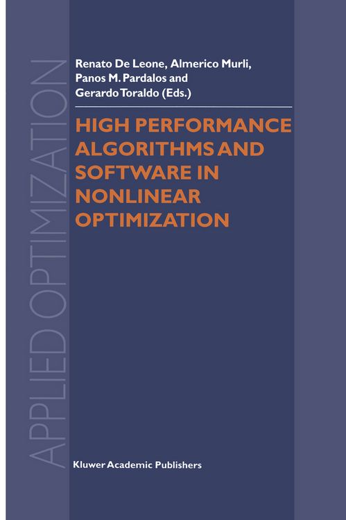 Produktbild: High Performance Algorithms and Software in Nonlinear Optimization