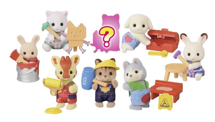 Produktbild: Sylvanian Families 5823 - Baustelle, Sammelfigur Baby Builders Series, 1 St&uuml;ck sortiert