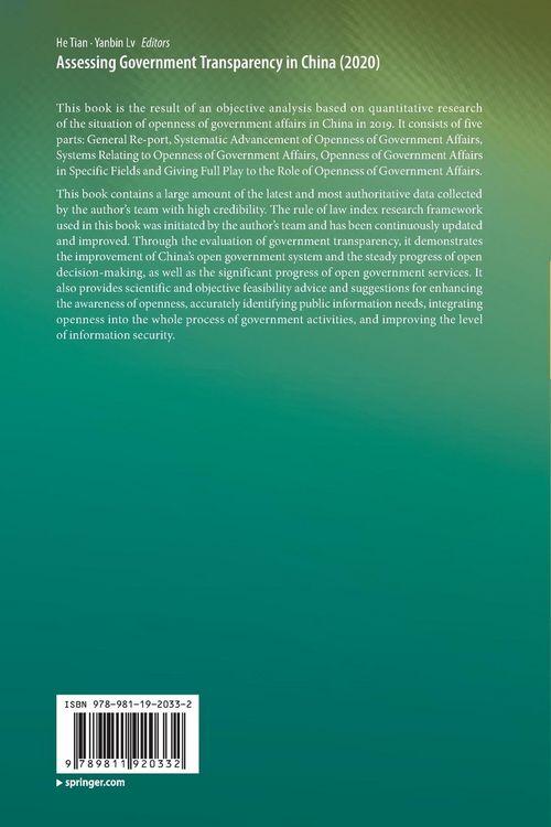 Produktbild: Assessing Government Transparency in China (2020)