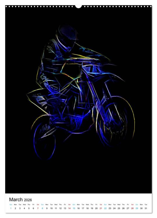 Produktbild: Electrifying Motorcross (High Quality Premium Wall Calendar 2026 DIN A2 portrait),CALVENDO 12 Month Wall Calendar