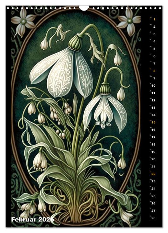 Produktbild: Jugendstil Blumen (Wandkalender 2026 DIN A3 hoch), CALVENDO Monatskalender