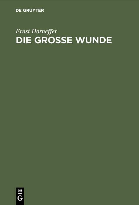 Produktbild: Die gro&szlig;e Wunde