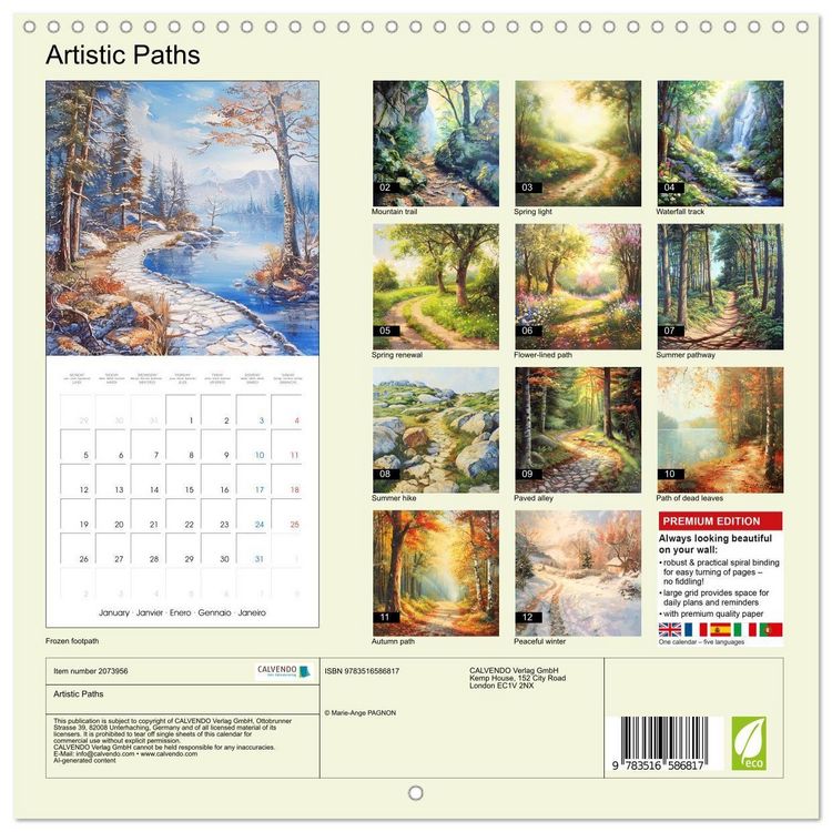 Produktbild: Artistic Paths (Wall Calendar 2026 12 &times; 12 Inch) CALVENDO 12 Month Wall Calendar