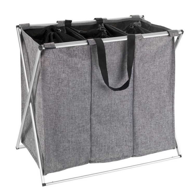 Produktbild: W&auml;schesammler Mod. Trio Grau meliert, W&auml;schekorb, 130 l