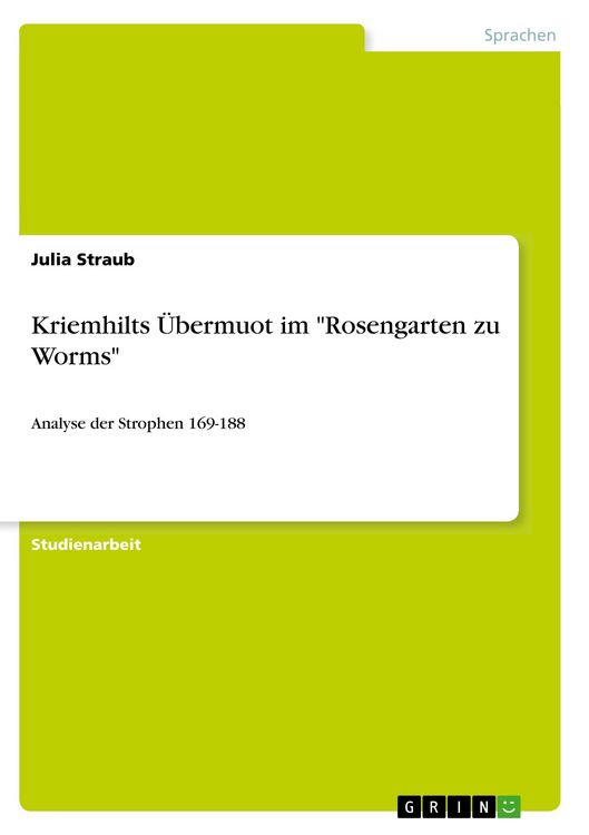 Produktbild: Kriemhilts &Uuml;bermuot im "Rosengarten zu Worms"