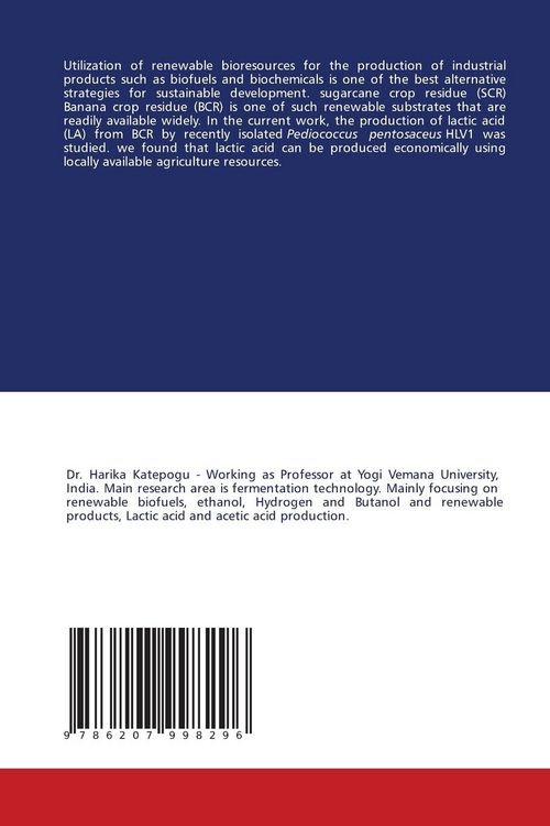 Produktbild: Lactic acid From Agriculture Crop Residues