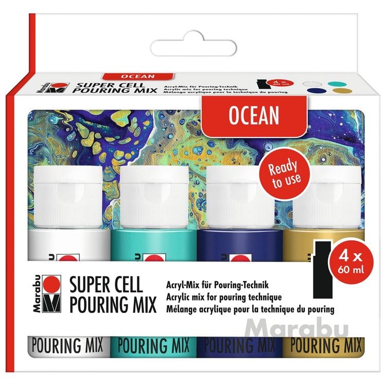 Produktbild: Marabu Super Cell Pouring Mix OCEAN 4x 60ml
