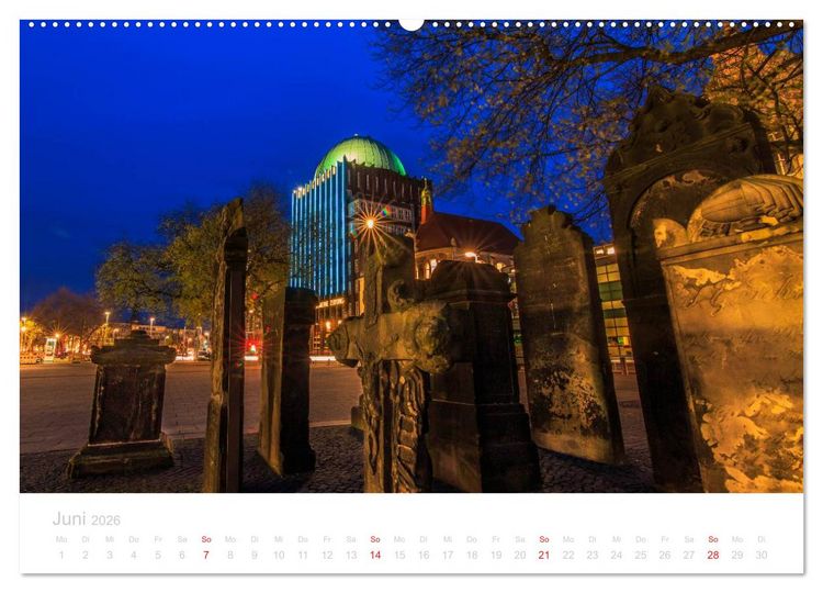 Produktbild: Hannover bei Nacht (Wandkalender 2026 DIN A2 quer), CALVENDO Monatskalender