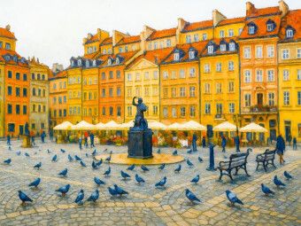 Produktbild: CALVENDO Puzzle Warschau in Farbe Kunstvolle Stadtansichten Marktplatz der Altstadt | 1000 Teile Lege-Gr&ouml;&szlig;e 64x48cm Foto-Puzzle f&uuml;r gl&uuml;ckliche Stunden