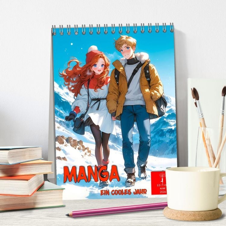 Produktbild: Manga - ein cooles Jahr (Tischkalender 2026 DIN A5 hoch), CALVENDO Monatskalender