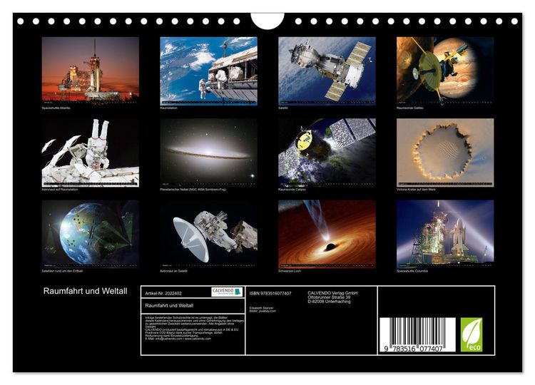 Produktbild: Raumfahrt und Weltall (Wandkalender 2026 DIN A4 quer), CALVENDO Monatskalender