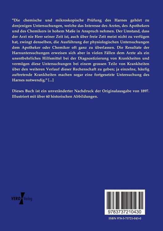 Produktbild: Die chemische und mikroskopische Untersuchung des Harnes