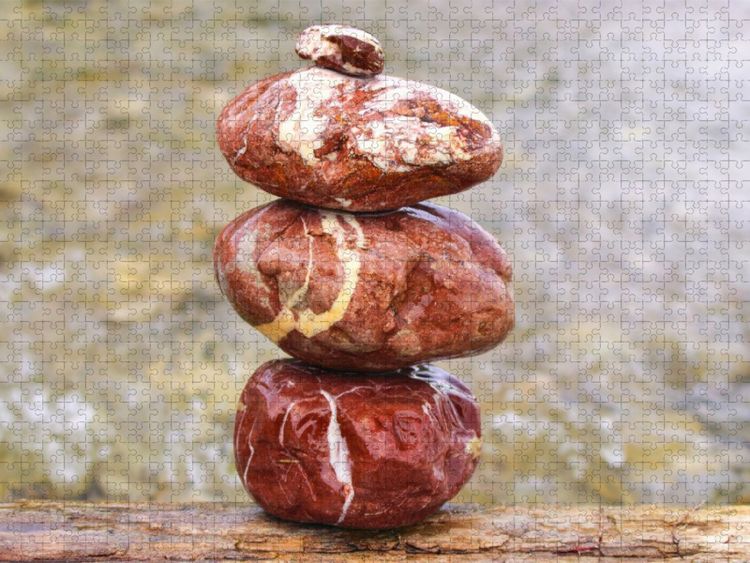 Produktbild: CALVENDO Puzzle Balance am Fluss - Steinm&auml;nnchen an der Isar | 1000 Teile Lege-Gr&ouml;&szlig;e 64x48cm Foto-Puzzle f&uuml;r gl&uuml;ckliche Stunden