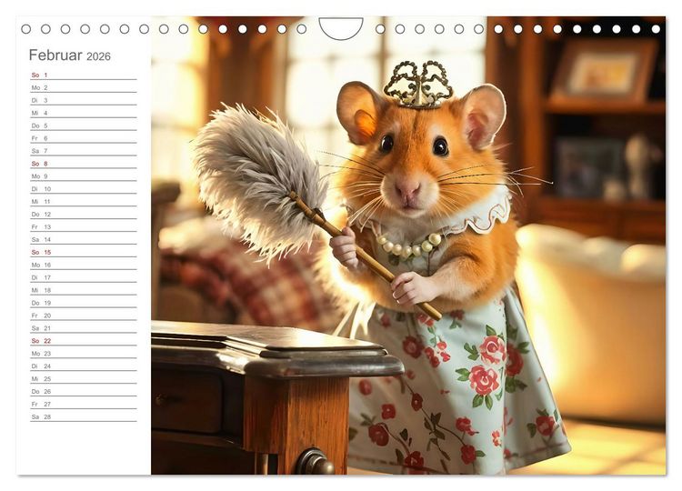 Produktbild: Hamsti Haushalt - Ordnung mit Pfiff und Flausch (Wandkalender 2026 DIN A4 quer), CALVENDO Monatskalender
