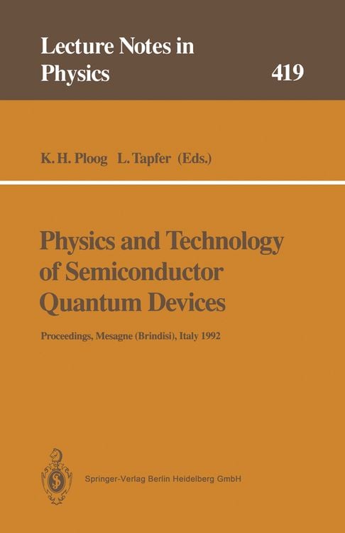 Produktbild: Physics and Technology of Semiconductor Quantum Devices