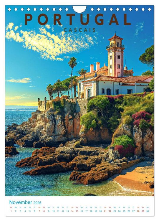 Produktbild: Portugal - Old School Poster Style (Wandkalender 2026 DIN A4 hoch), CALVENDO Monatskalender