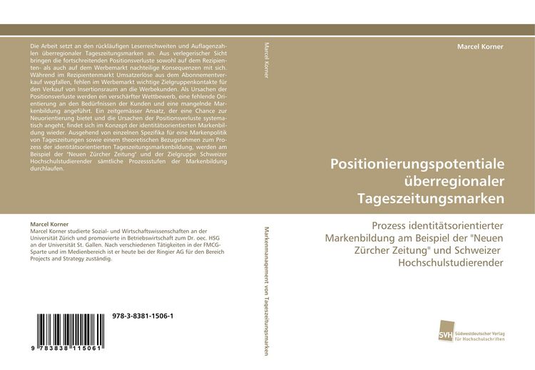 Produktbild: Positionierungspotentiale &uuml;berregionaler Tageszeitungsmarken