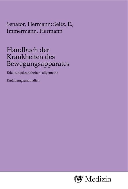 Produktbild: Handbuch der Krankheiten des Bewegungsapparates