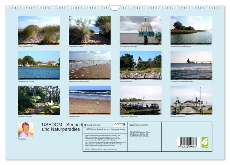 Produktbild: USEDOM - Seeb&auml;der und Naturparadies (Wandkalender 2026 DIN A3 quer), CALVENDO Monatskalender