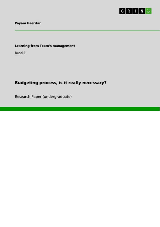 Produktbild: Budgeting process, is it really necessary?