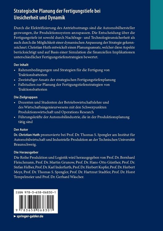 Produktbild: Strategische Planung der Fertigungstiefe bei Unsicherheit und Dynamik