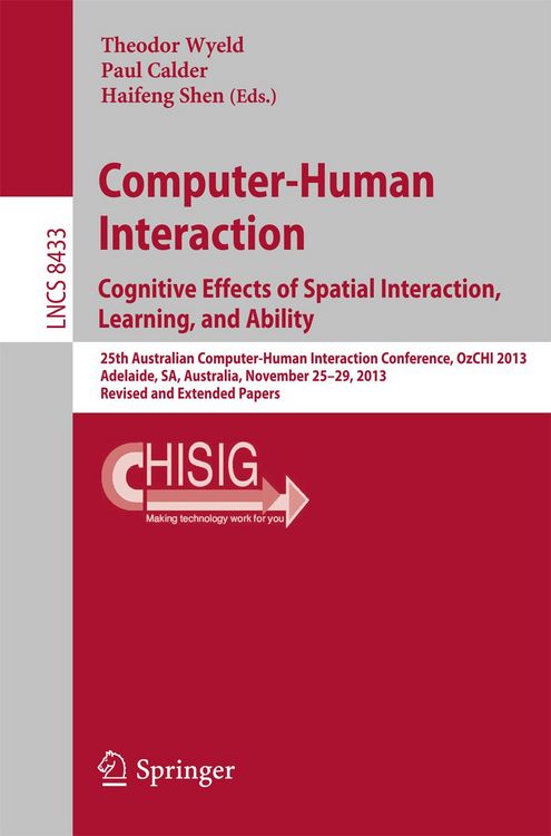 Produktbild: Computer-Human Interaction. Cognitive Effects of Spatial Interaction, Learning, and Ability