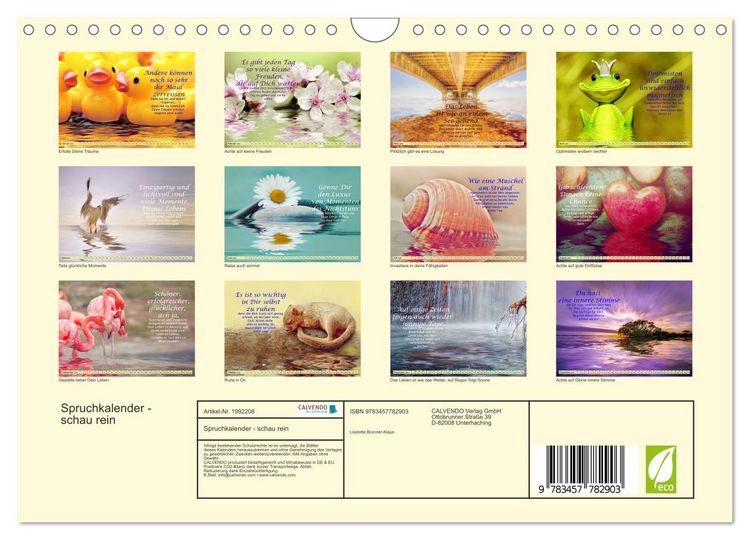 Produktbild: Spruchkalender - schau rein (Wandkalender 2026 DIN A4 quer), CALVENDO Monatskalender